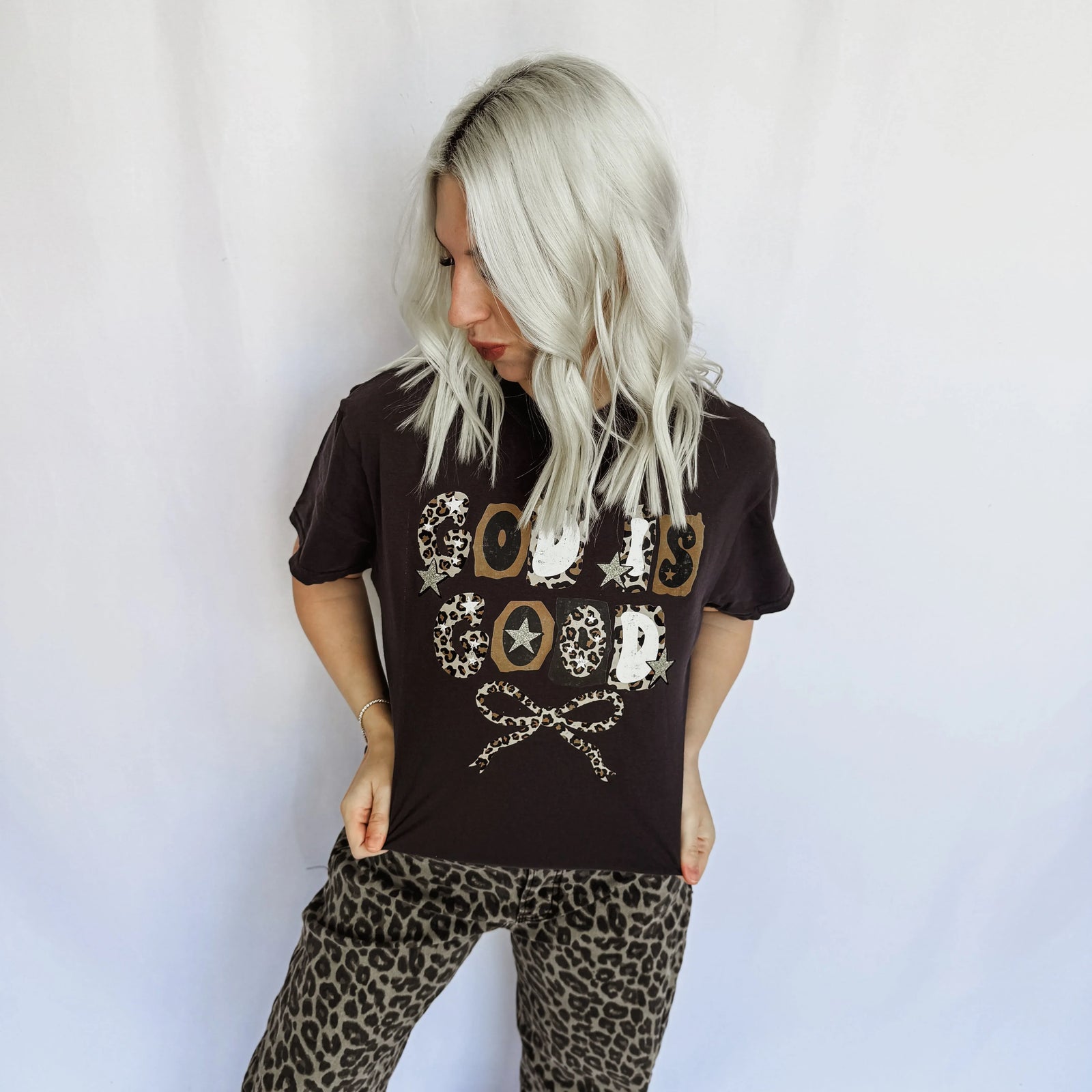 Leopard God Is Good Graphic Tee - Prim Boutique