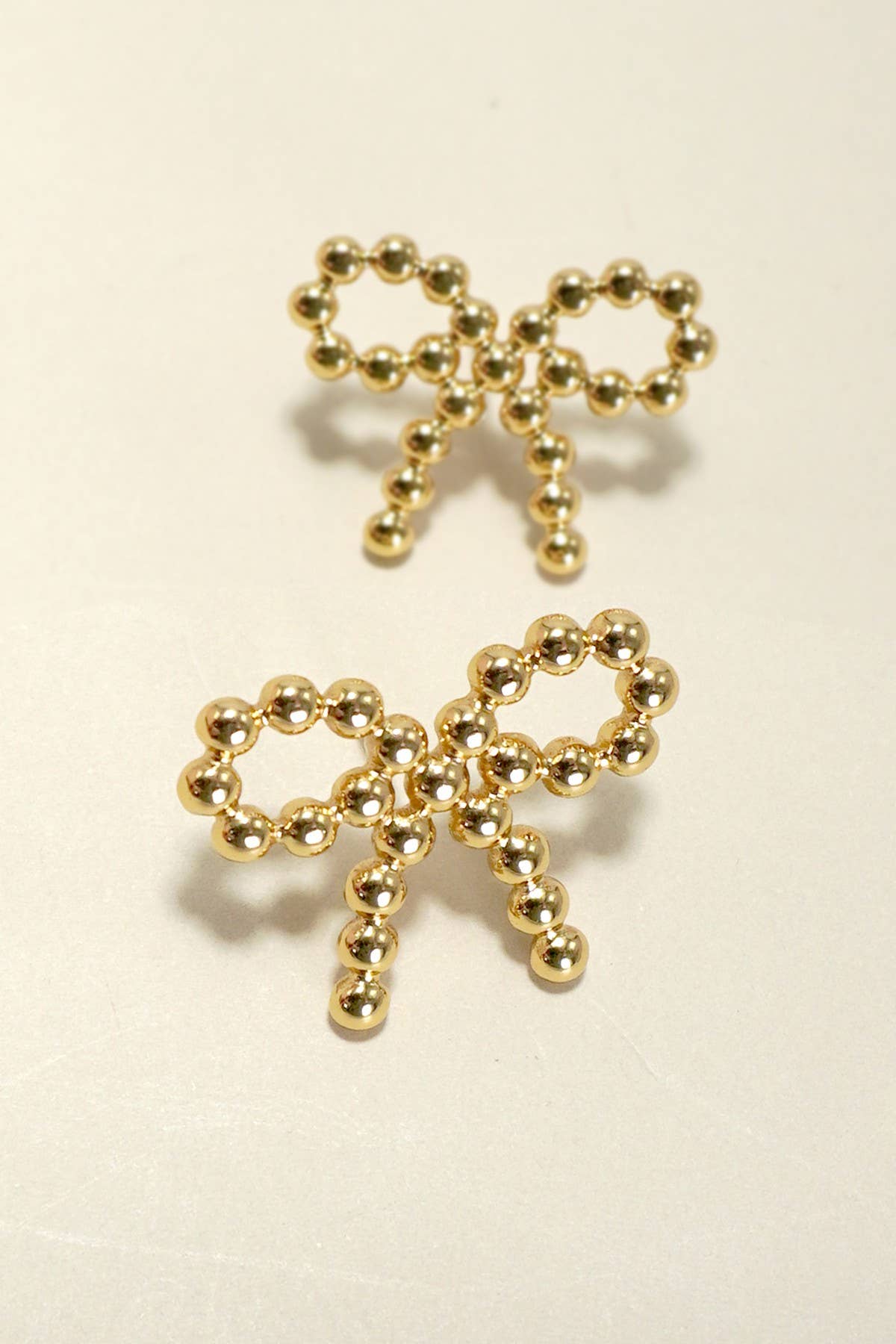 18K STAINLESS STEEL TARNISH FREE BOW STUD EARRINGS Gold