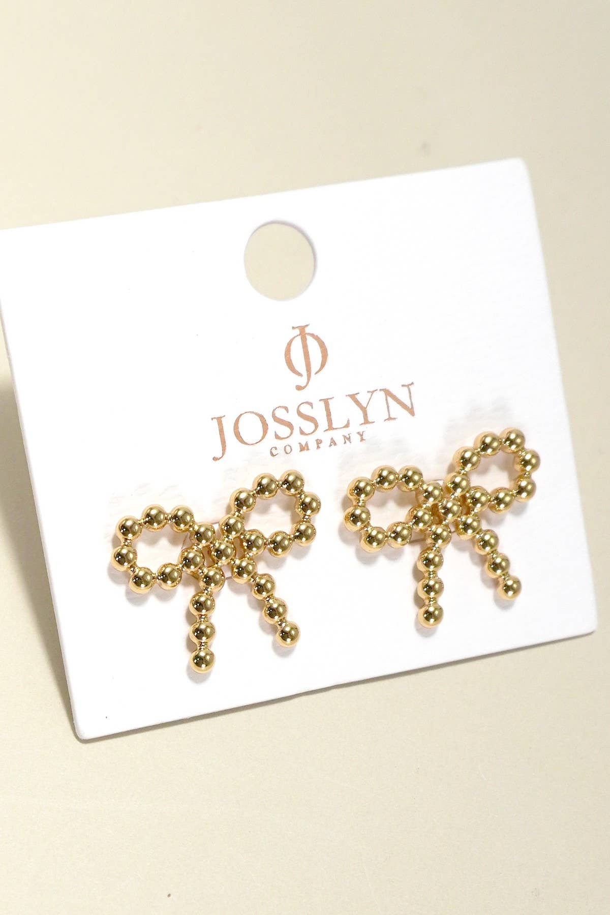 18K STAINLESS STEEL TARNISH FREE BOW STUD EARRINGS Gold