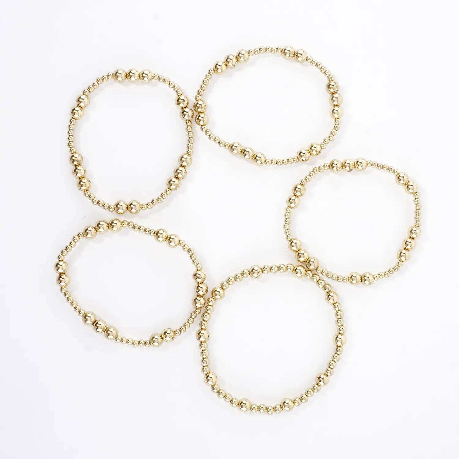 Bracelet Set Gold Beaded
