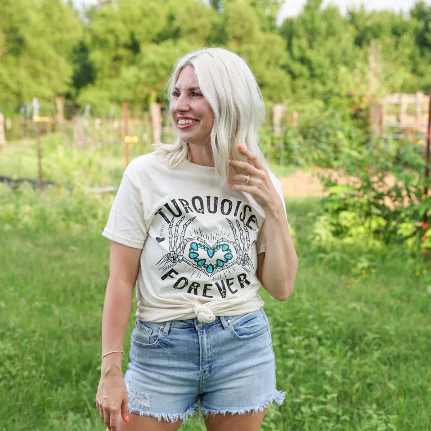 Turquoise Forever Graphic Tee - Prim Boutique