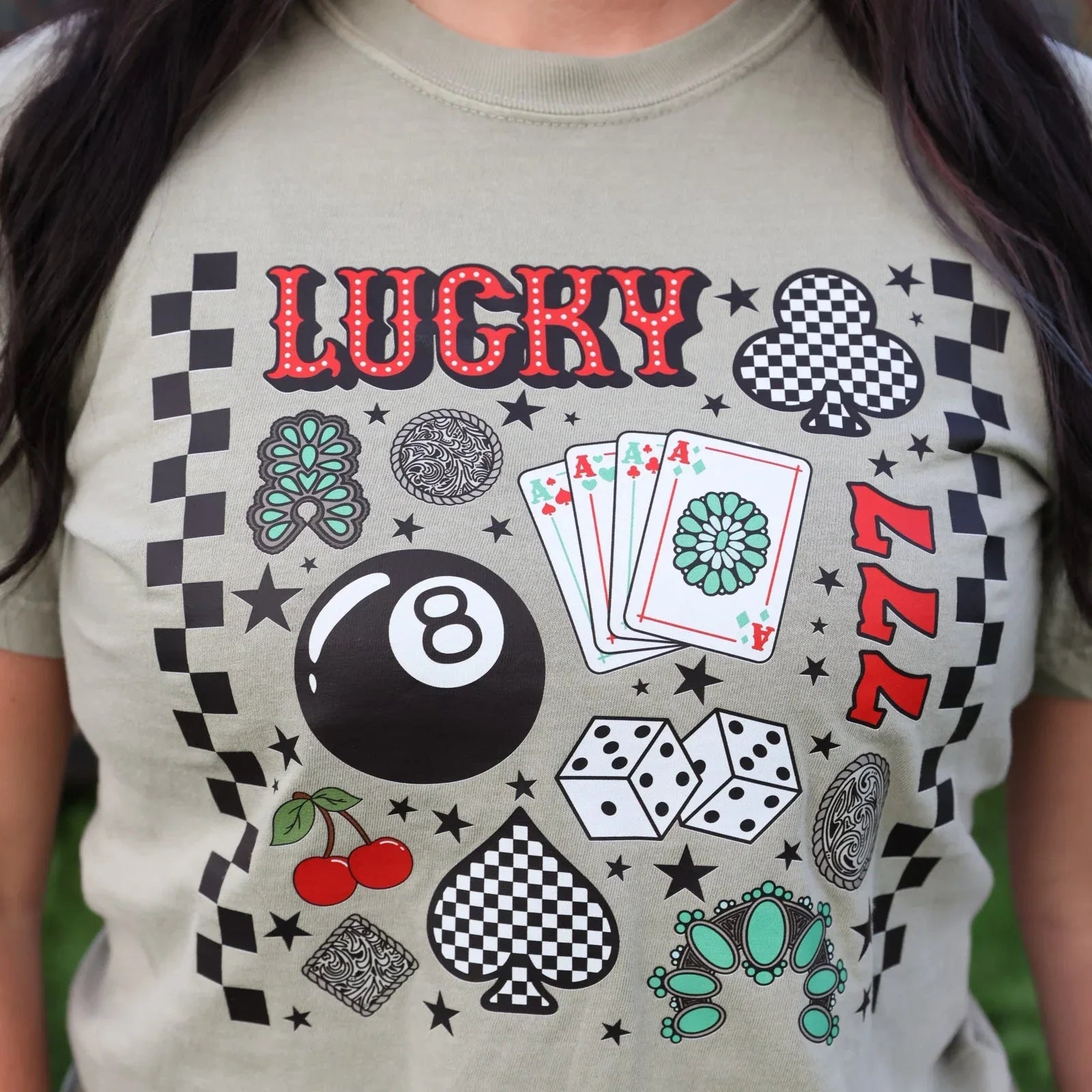 Lucky 7 Collage Graphic Tee - Prim Boutique