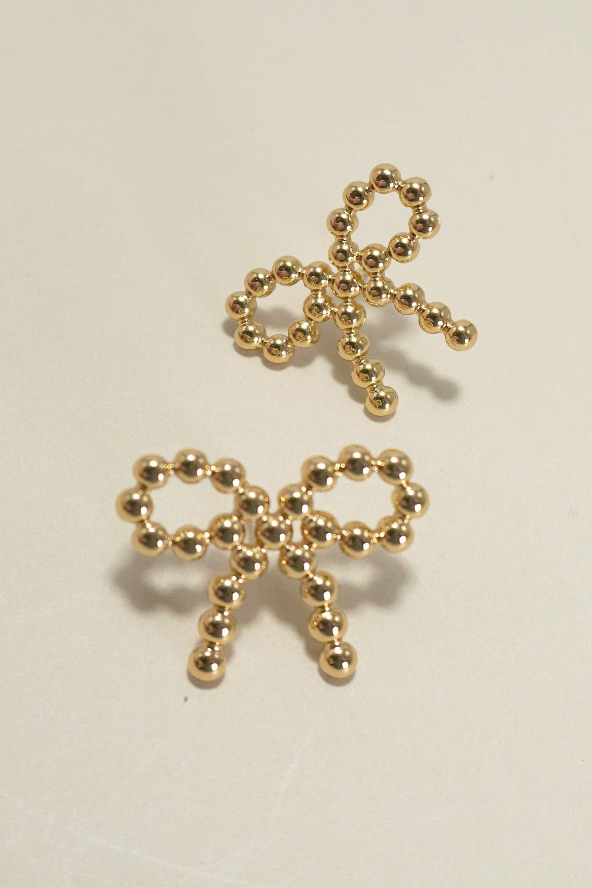 18K STAINLESS STEEL TARNISH FREE BOW STUD EARRINGS Gold