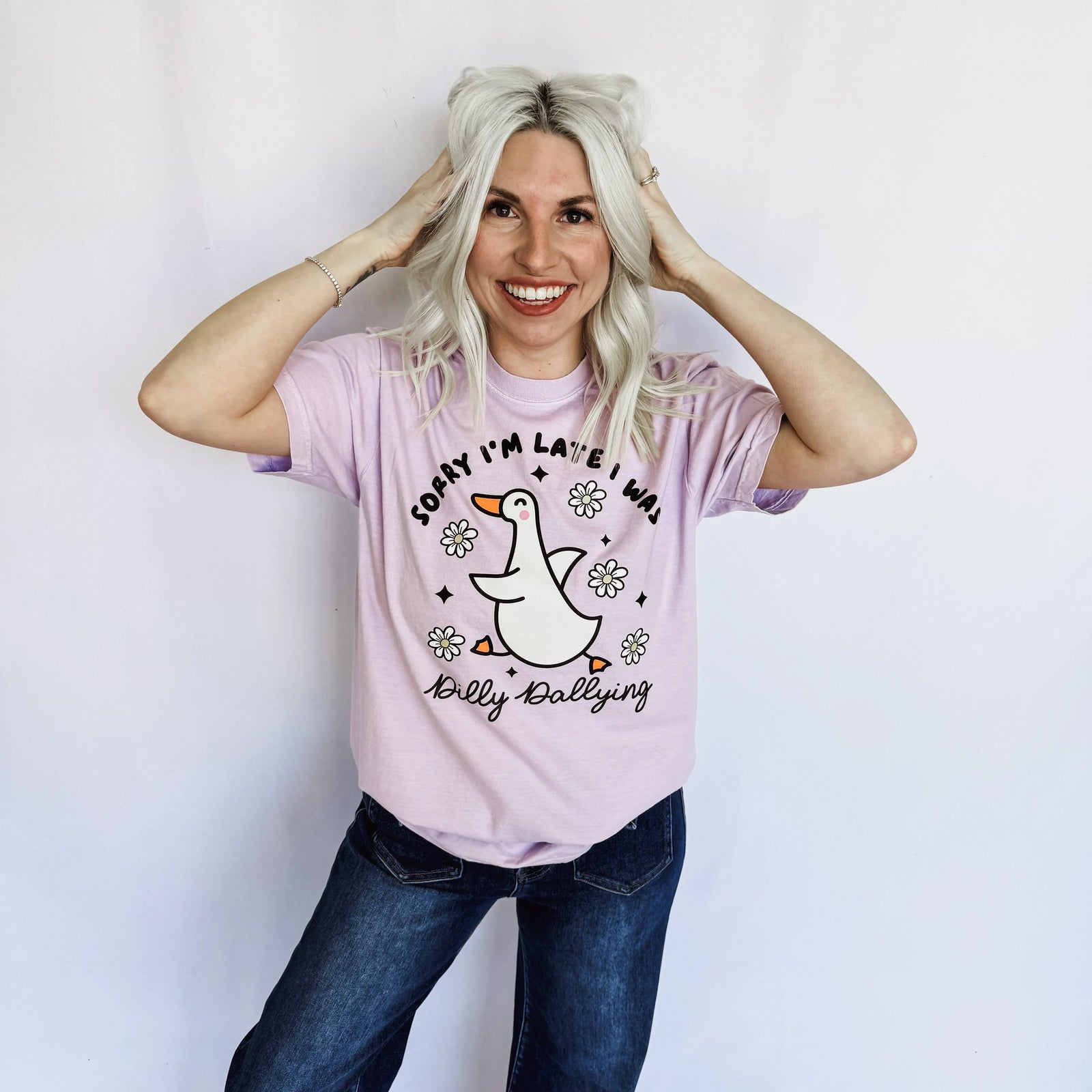 Dilly Dallying Goose Graphic Tee - Prim Boutique