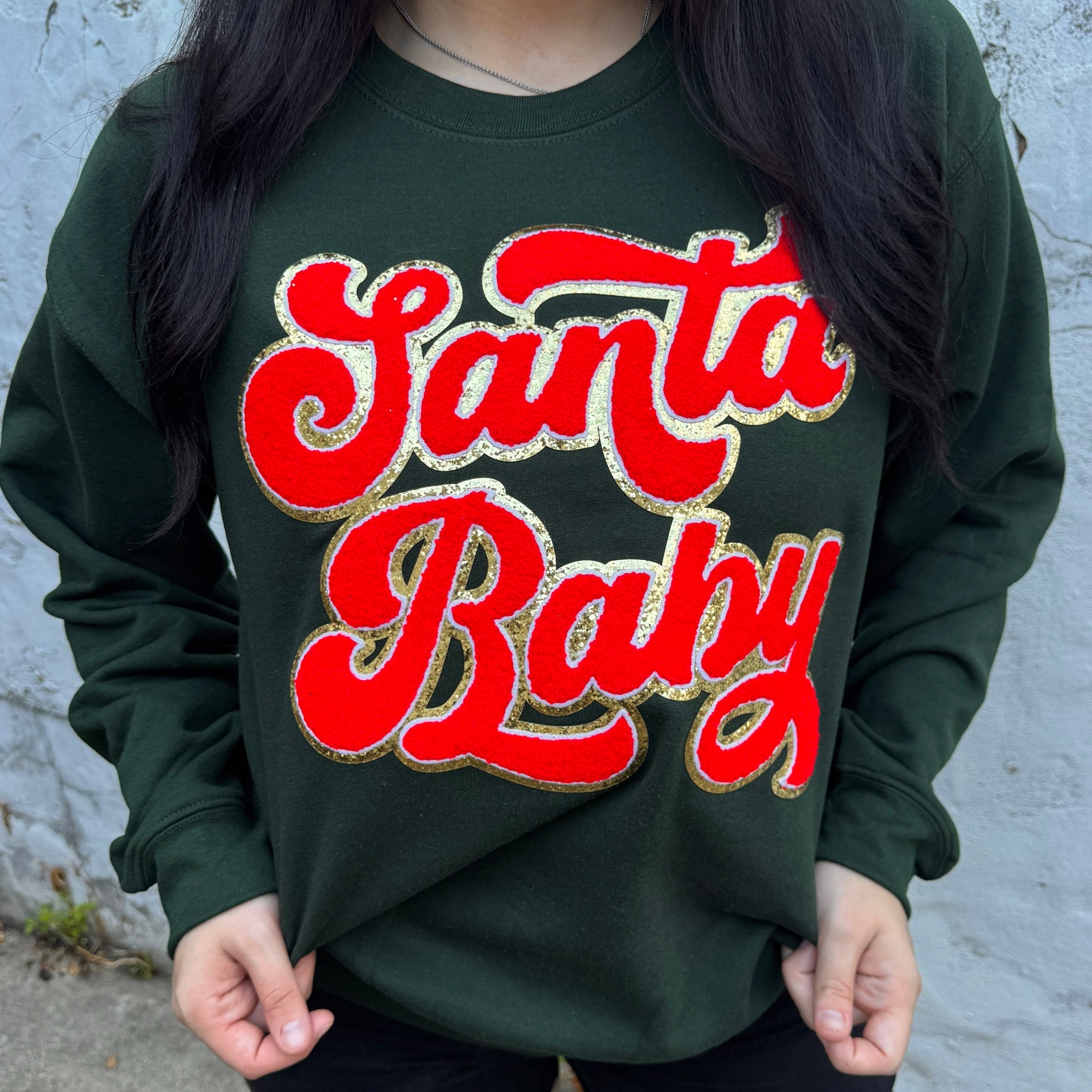 Santa Baby Patch Graphic Crewneck