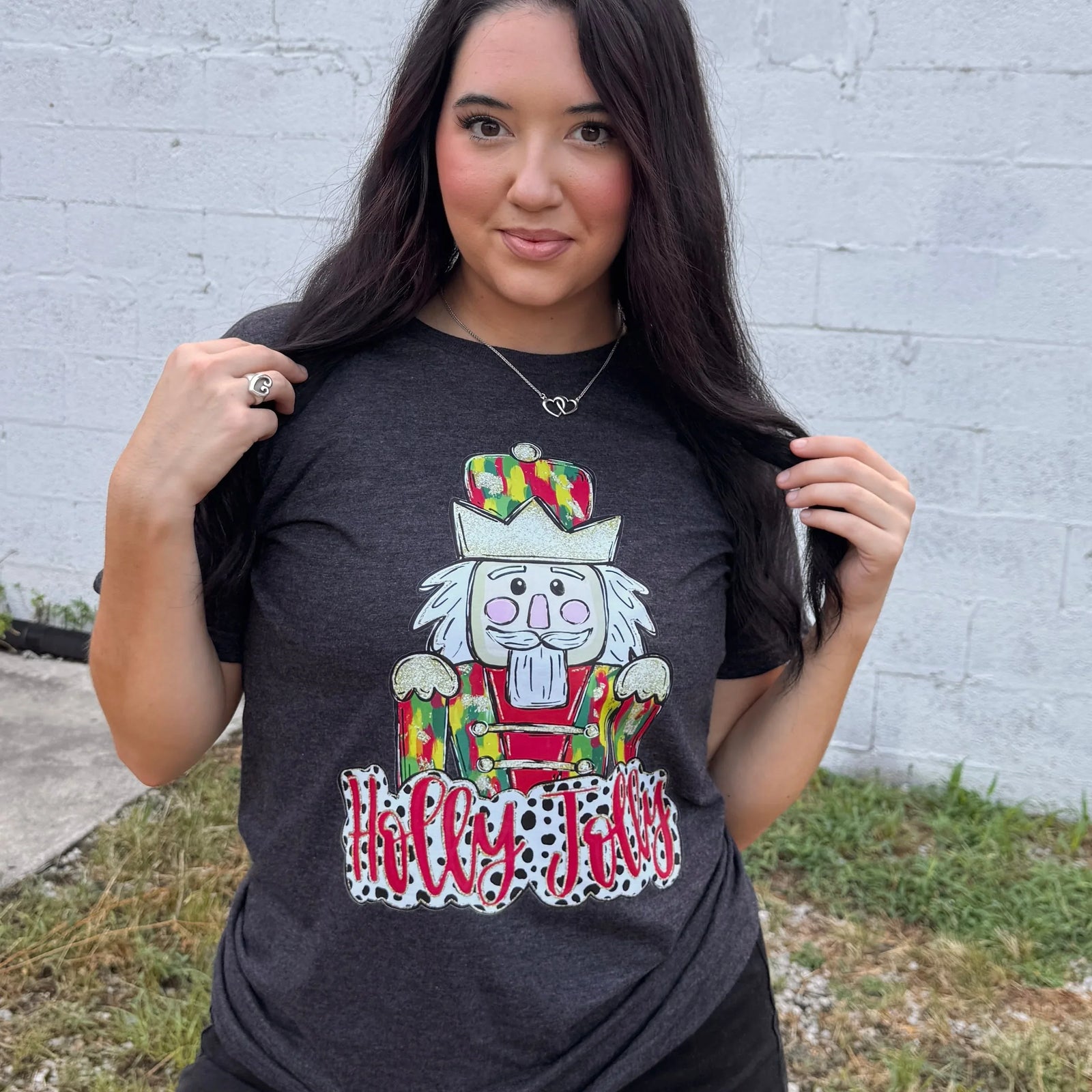 Holly Jolly Nutcracker Graphic Tee - Prim Boutique