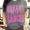 Checkered Breast Cancer Awareness Graphic Tee