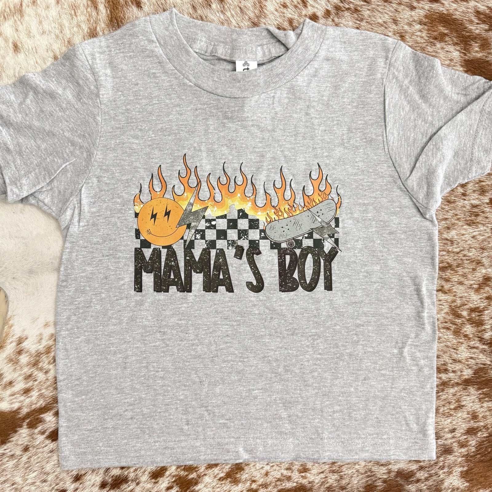 Mamas Boy Flame Graphic Tee - Prim Boutique