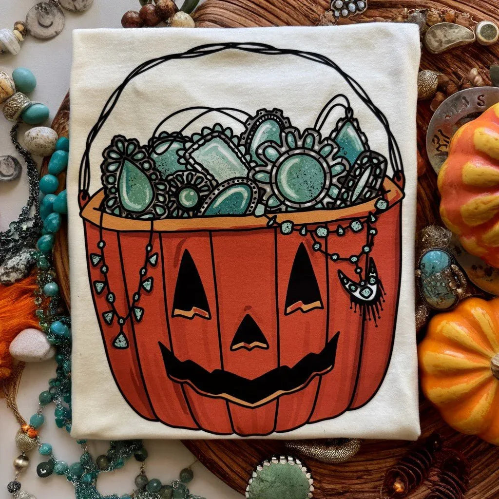 Gemstone Jack O Lantern Graphic Tee - Prim Boutique