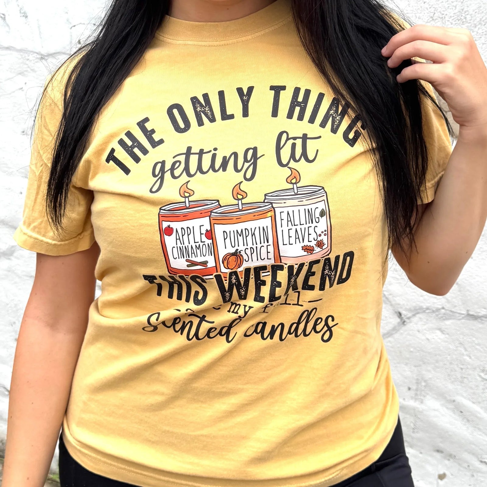 Fall Candle Graphic Tee - Prim Boutique
