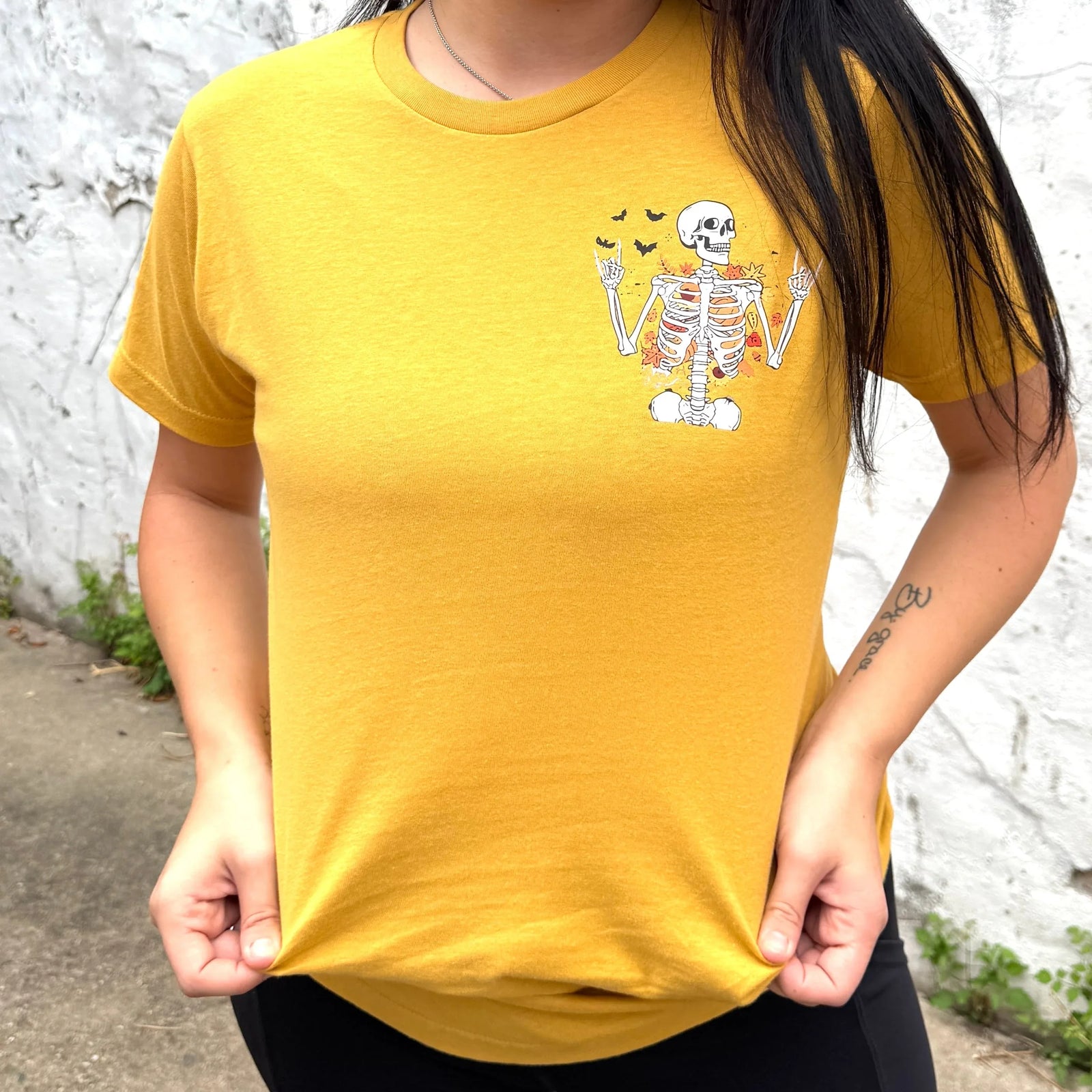 Fall Breeze Skeleton Graphic Tee - Prim Boutique