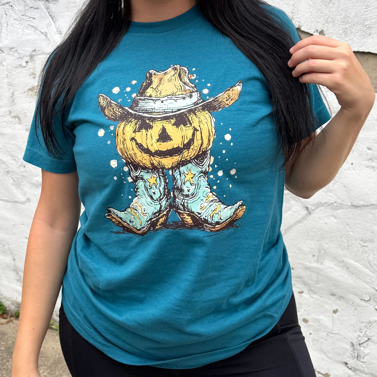 Pumpkin Cowboy Graphic Tee - Prim Boutique