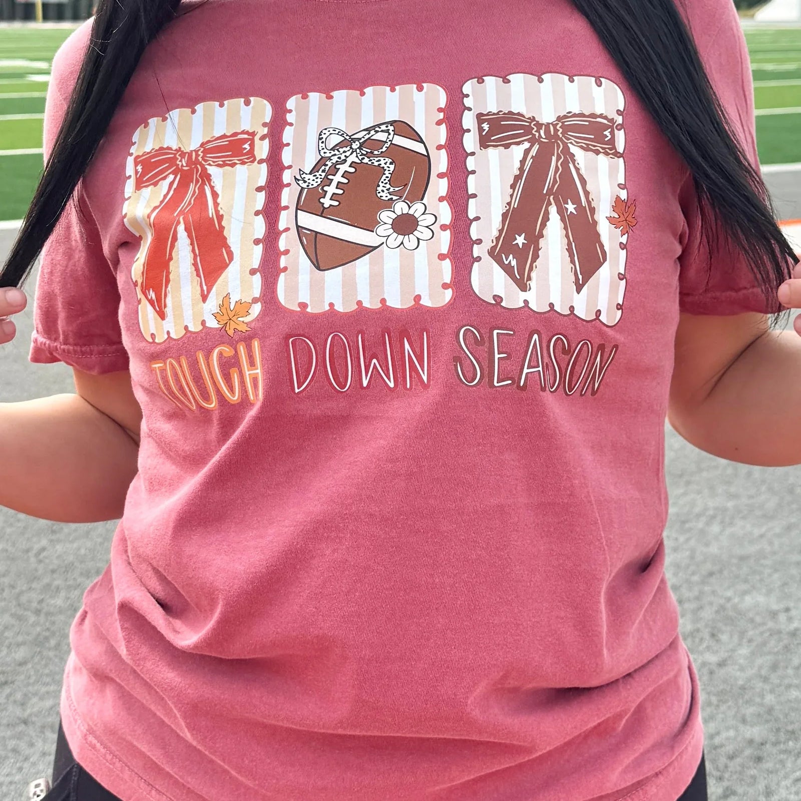 Touch Down Season Bows Graphic Tee - Prim Boutique