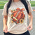 Checkered Floral Football with Bow Graphic Tee