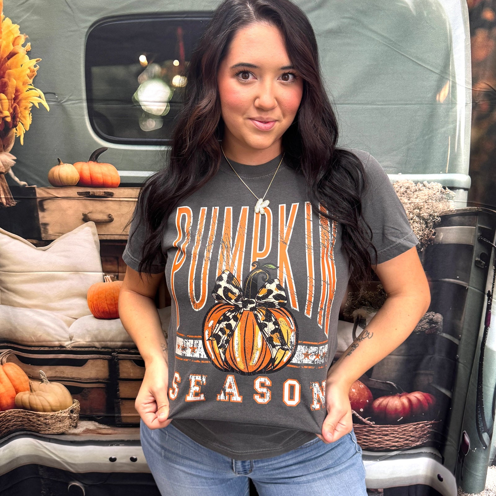 Distressed Pumpkin Season Graphic Tee