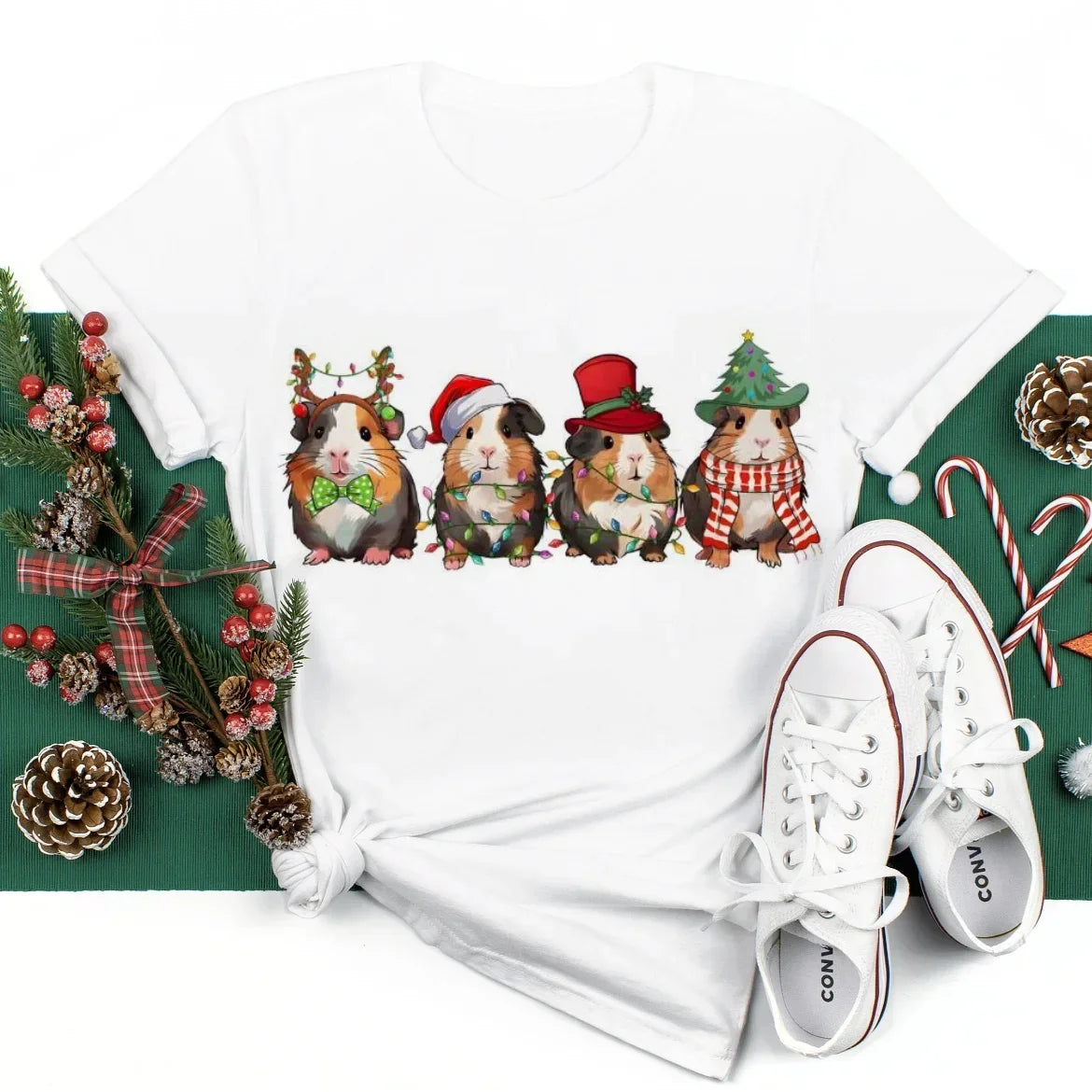 Christmas Guinea Pig Santa Hat Tee