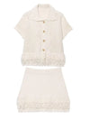 Solid Tassel Hem Skirt Sets