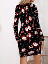 Print Long Sleeve Bodycon Mini Dress