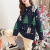 Thickened Color blocked Christmas Sweater