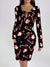 Print Long Sleeve Bodycon Mini Dress