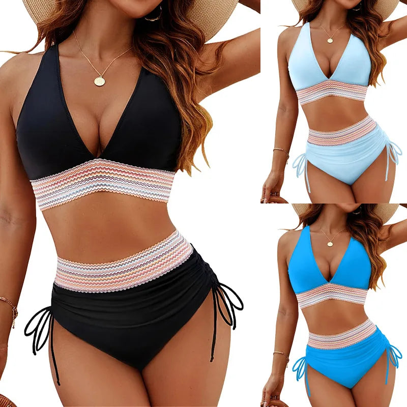 Sunquelle – Tummy Control Bikini Set with Vibrant Style