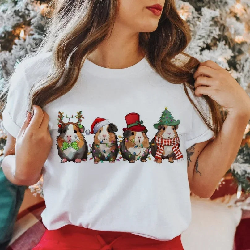 Christmas Guinea Pig Santa Hat Tee
