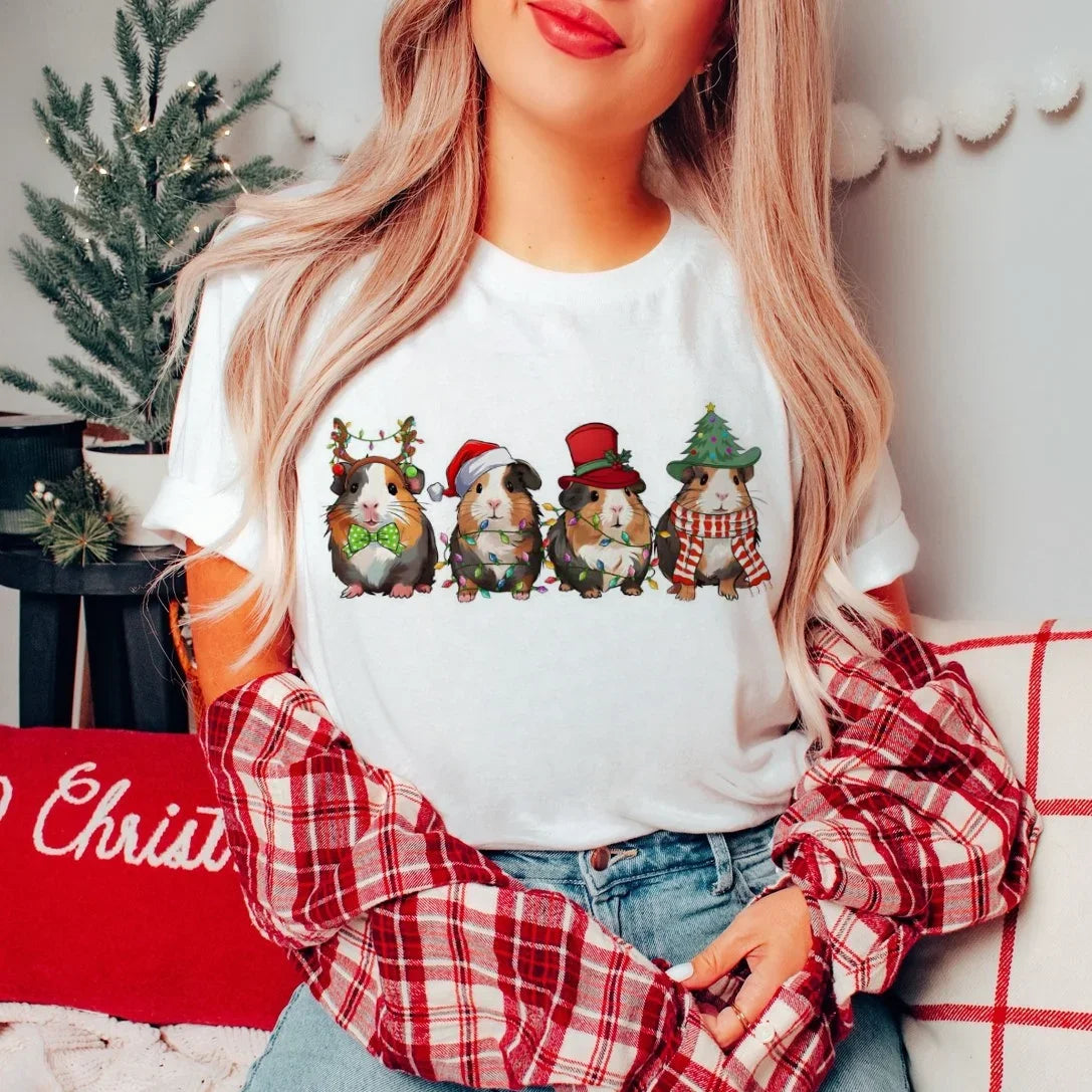 Christmas Guinea Pig Santa Hat Tee