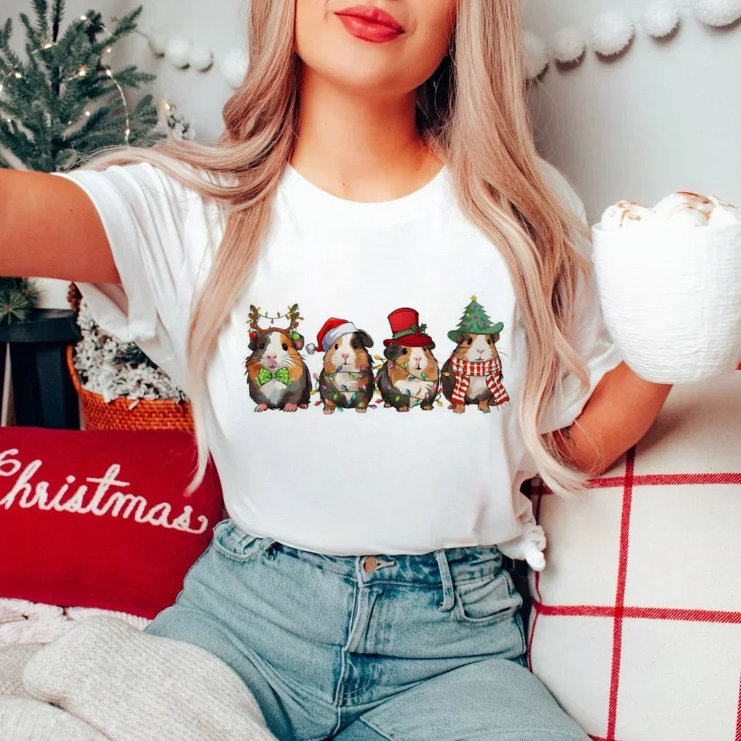 Christmas Guinea Pig Santa Hat Tee