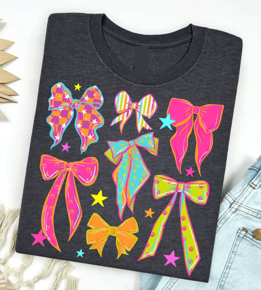 Neon Bows Graphic Tee - Prim Boutique