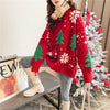Thickened Color blocked Christmas Sweater