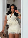 Solid Tassel Hem Skirt Sets