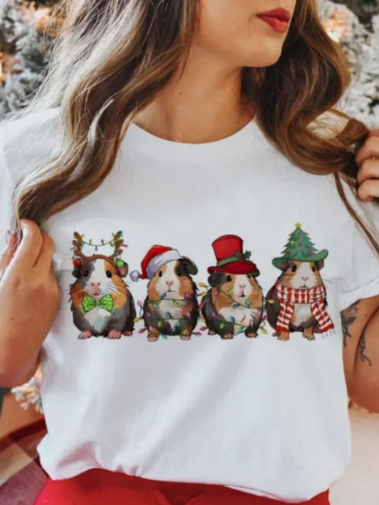 Christmas Guinea Pig Santa Hat Tee
