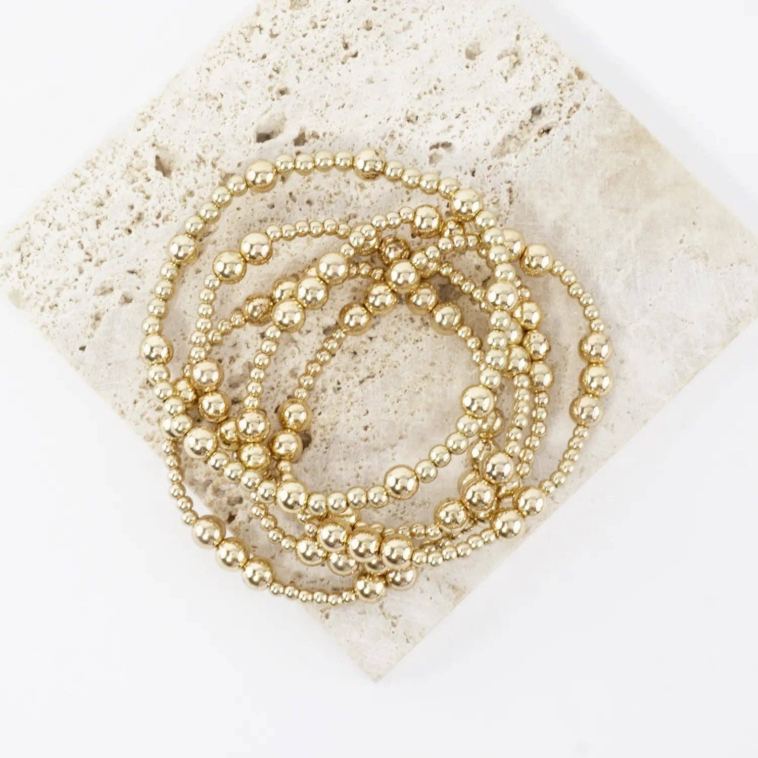 Bracelet Set Gold Beaded